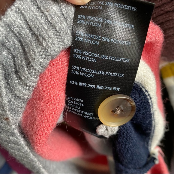 Anthropologie Vneck Button Pullover Striped Sweater Size Small - Picture 7 of 7